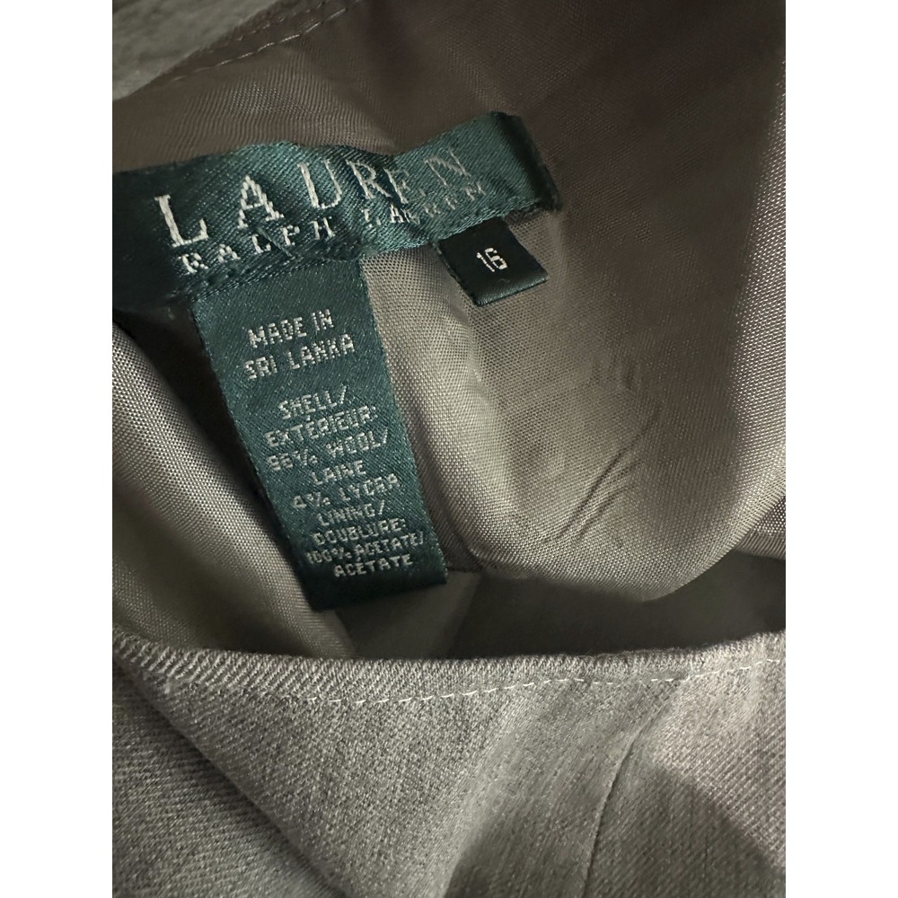 Lauren Ralph Lauren Wool Blend Blazer Skirt Suit Set Women's 16 Career Workwear - Picture 12 of 14